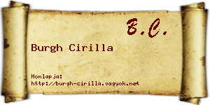 Burgh Cirilla névjegykártya